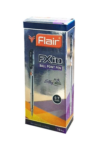 Flair قلم حبر جاف FX ID مقاس 0.7 مم، مجموعة من 10 قطع، أسود