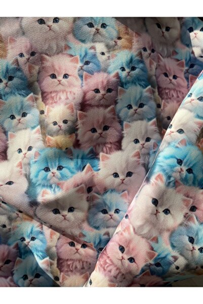 Favor Kedi 3D Hayvanlar Desenli Kumaş