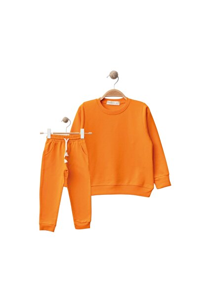 Bebolly Unisex basic de tranziție Set de trening pentru copii 1-8 ani Portocaliu