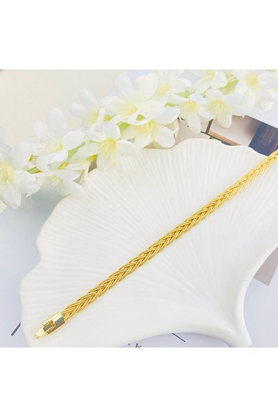 Kyver Wicker Bracelet Thin Trabzon Weave Bracelet Does Not Tarnish Xuping Vip Series 14 Carat Gold 19cm
