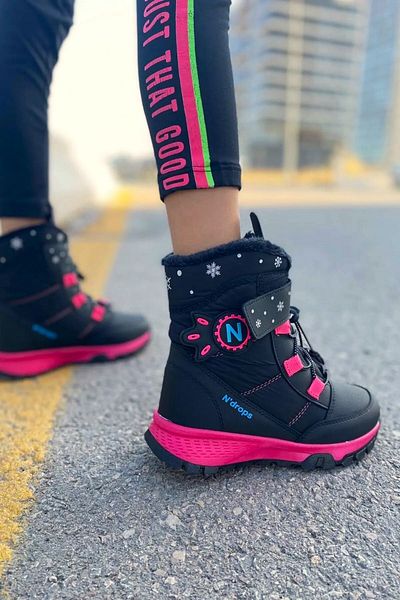 Zerenyus Αδιάβροχες παιδικές μπότες χιονιού με Velcro ανθεκτικές στο νερό και το κρύο