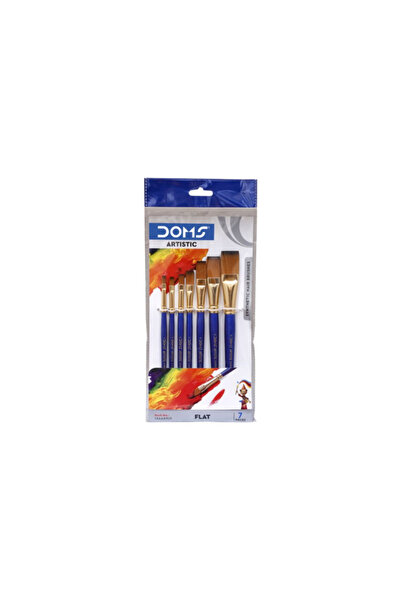 doms Synthetic Paint Brush Set (Flat, Pack of 7 x 1 Set)