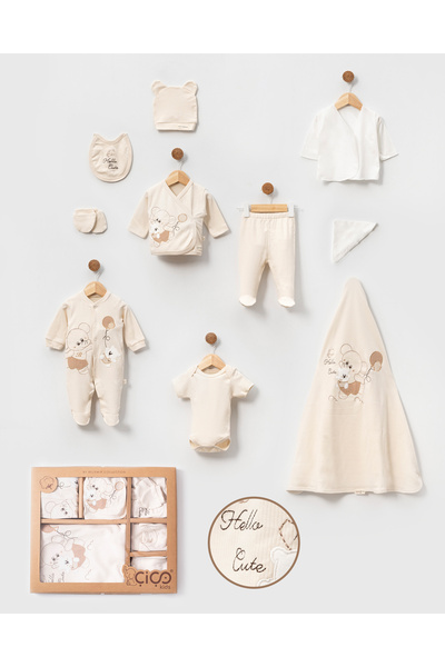 Belemir Kids Organik Hastane Çıkışı 10'lu Set 0-3 Ay Bebe Takımı