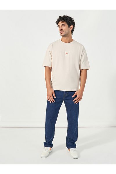 Styli Minimal Embroidery Detail Oversized T-Shirt