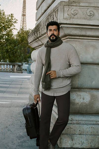 ALTINYILDIZ CLASSICS Slim Fit Slim Fit Βαμβακερό εύκαμπτο καφέ παντελόνι Dobby στο πλάι
