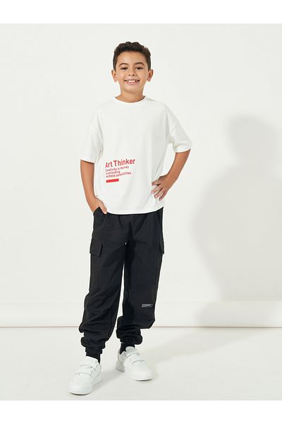 Styli Slogan Print Round Neck Oversized T-shirt