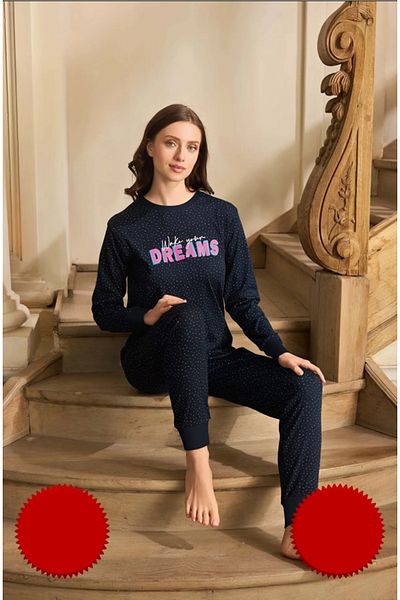 Aydoğan Women's Cotton Long Sleeve Pajamas Set