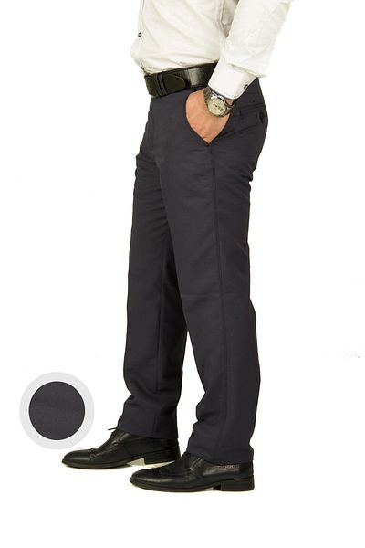wontilotte Men's Armüllü Navy Blue Linen Trousers(9) Classic Cut