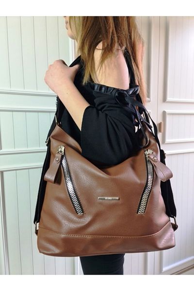 Gloria Parachute Fabric Women's Backpack and Shoulder Bag - Multi-Compartment