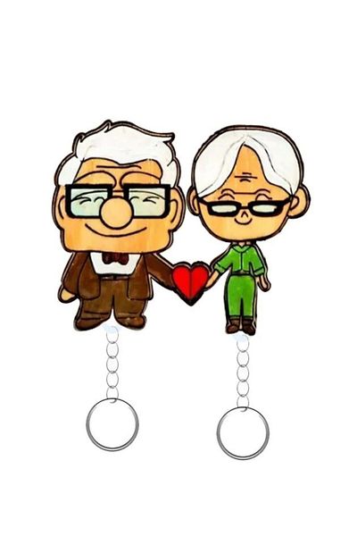 Malerind Ξύλινο μπρελόκ 2 τεμαχίων Couple Lover - Δώρο για τον Εραστή