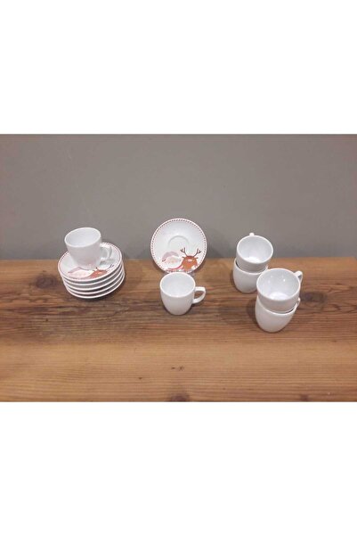 Keramika KERAMİKA 12 PARÇA 6 KİŞİLİK KAHVE FİNCAN TAKIMI MAGİC YILBAŞI / YENİ...