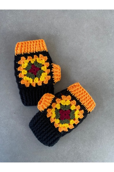 MESKSTORE El örgüsü motif eldiven 10 14 yaş grubu için uygundur