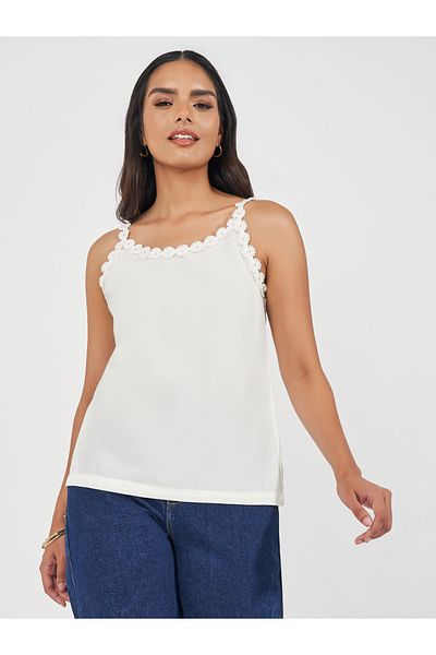 Styli Floral Border Applique Cami