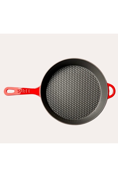 Sürel Demir Döküm Cam Kapaklı Petek Tabanlı 28 Cm Tava