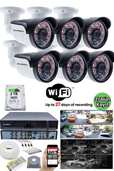 Kadraj 6 Kameralı Güvenlik Kamera Seti - 2TB H.D.D, Gece Görüşlü, Mobil İzlem...