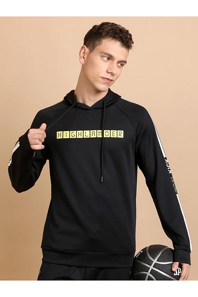Highlander By Styli Printed Raglan Sleeves Hoodie with Drawstring