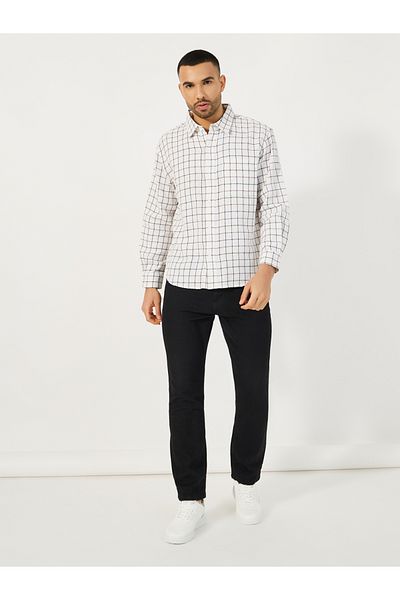 Styli Check Relaxed Fit Shirt with Chest Pocket