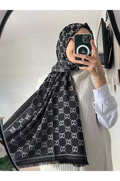 Merwiss Gray Double Sided Cashmere Shawl