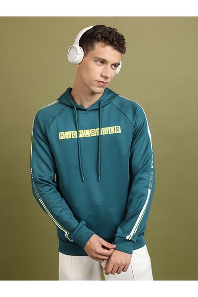 Highlander By Styli Printed Raglan Sleeves Hoodie with Drawstring