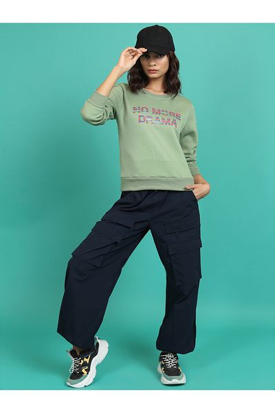 Tokyo Talkies By Styli Regular Fit Slogan Print Sweatshirt