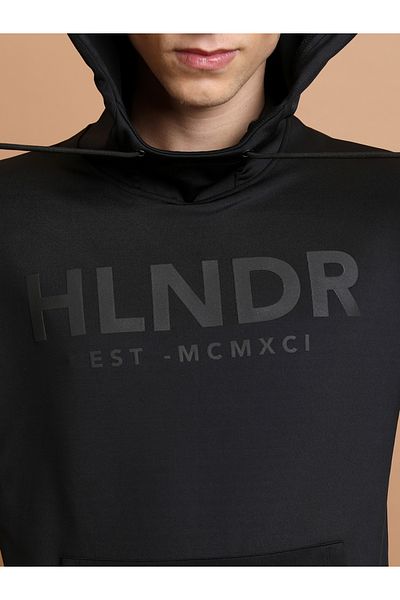 Highlander By Styli Relaxed Fit Logo Print Hoodie with Front Pocket