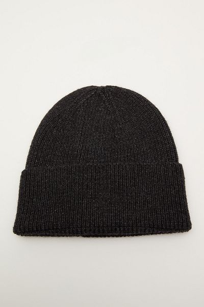 Manuka Anthracite Ribbed Knitted Beanie