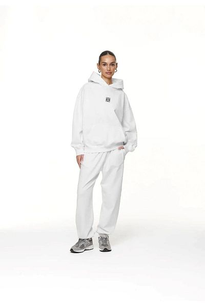 The Champ Clothing Λευκό Unisex Hoodie με κουκούλα με κουκούλα καγκουρό με κουκούλα