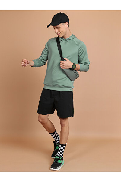 Highlander By Styli Solid Raglan Sleeves Drawstring Hoodie