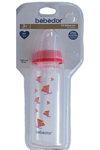 Bebedor 250ml Patterned Pp Baby Bottle - Pink & Purple Code:24302