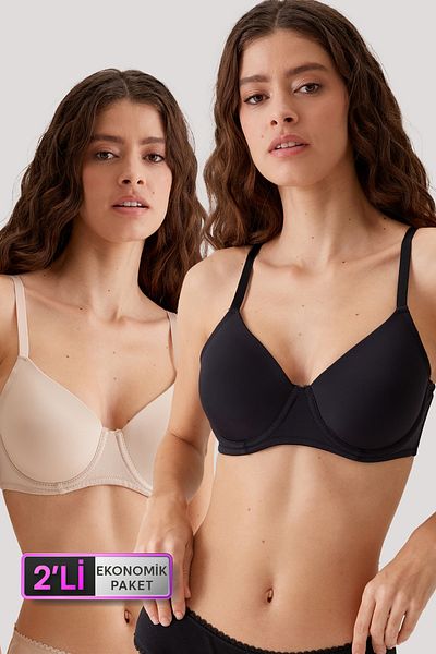 Pierre Cardin Οικονομικό Σετ σουτιέν 2 τεμαχίων 6422 Barcelona Cotton Push Up (με επιλογή C και D Cup)