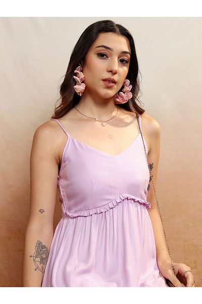 Vishudh By Styli Strappy Ruffled Detail Tiered Maxi Dress