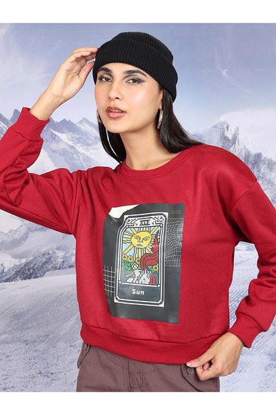 Tokyo Talkies By Styli Graphic Print Round Neck Sweatshirt