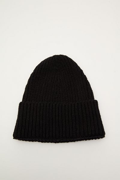 Manuka Schwarze dicke Strickmütze