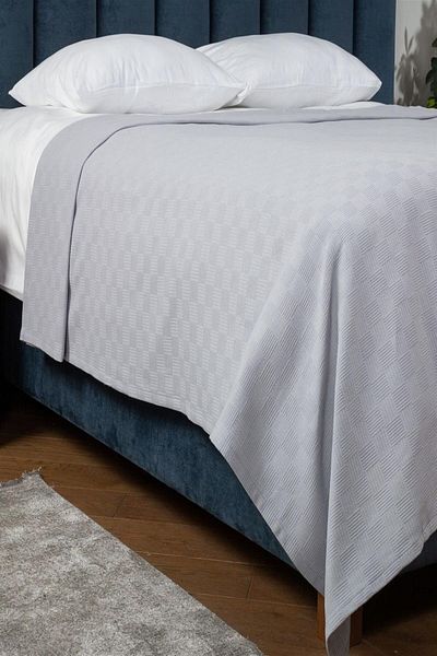 MORE HOME Gray Checkerboard Patterned - 100% Cotton Single Pique 175X240