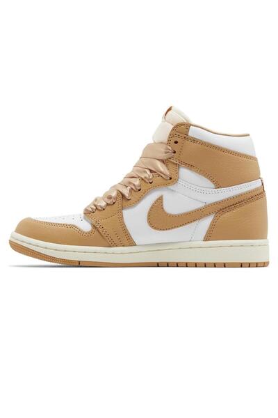 Nike Air Jordan 1 Mıd Leather Unisex Sneaker Hakiki Deri Bilekli Günlük Spor Ayakkabı Taba