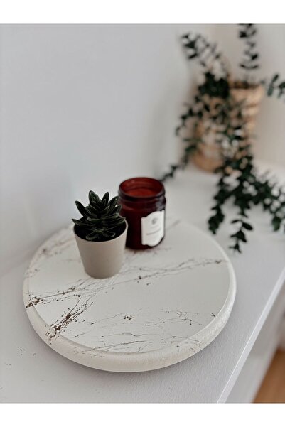 DEKORMED ديكور رخامي ذهبي منقوش باللون الأبيض