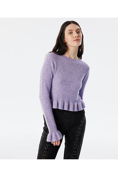 Twist Sweater with Crystal Stone Accessory