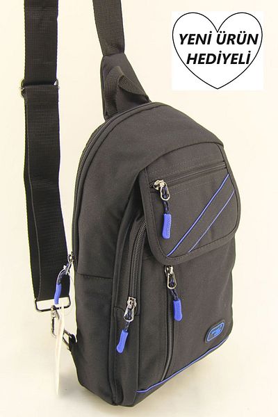 SEVENTEEN Black Blue Striped Unisex Sling Bag - Waterproof, Cross Back Shoulder Chest Design (small Gift Bag)