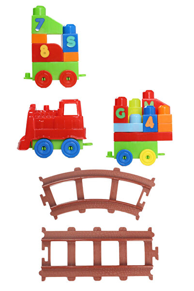 Sole Play Blox Oyuncak Tren Seti 41 Parça Sayılar ve Alfabe Treni Parlak Renkler Mega Blok Seti 2403