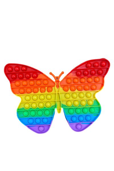 alpmodel 25 cm Colorful Pop It Push Bubble Fidget - Sensory Butterfly Rainbow