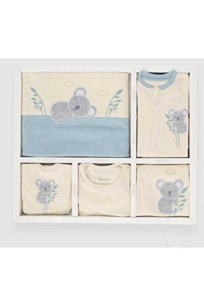 Bebitof Koala Nakışlı 10 Parça Hastane Çıkışı Zıbın Seti %100 Pamuk