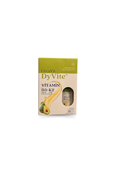 Creavit vitamin DyVite® Vitamin D3K2, Avokado yağlı, Limon aromalı Takviye Ed...