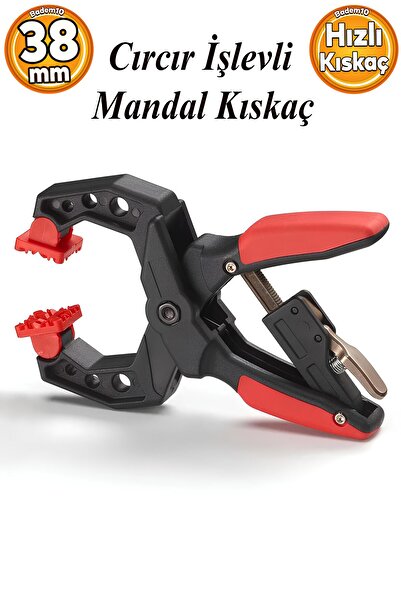 Badem10 Yaylı Kıskaç Mandal Hızlı Kıskaç Cırcır işlevli El Tip İşkence Mengen...