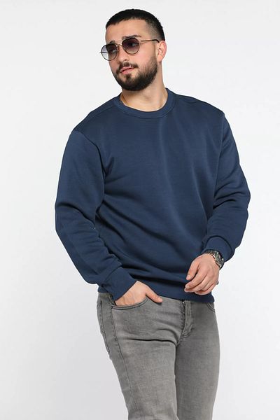 MİSHAR İTALİA Ανδρικό φούτερ με λαιμόκοψη Navy Blue