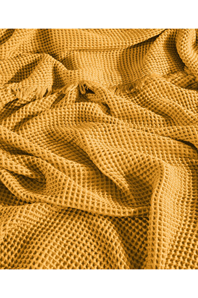 destinyhometex 4 Katlı %100 Pamuk Waffle Yatak Örtüsü 220x240cm Çift Kişilik/2 Adet Yastık kılıfı 50x70cm