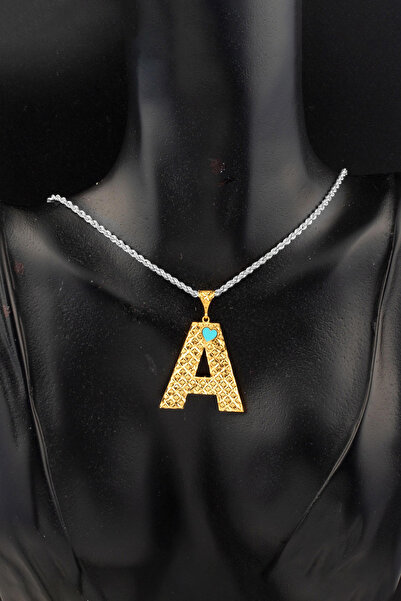 Bilezikci A Harfi 22 Ayar Kalpli Altın Kolye Ucu