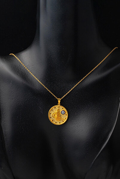 Bilezikci Orta Boy Tuğralı 22 Ayar Altın Kolye