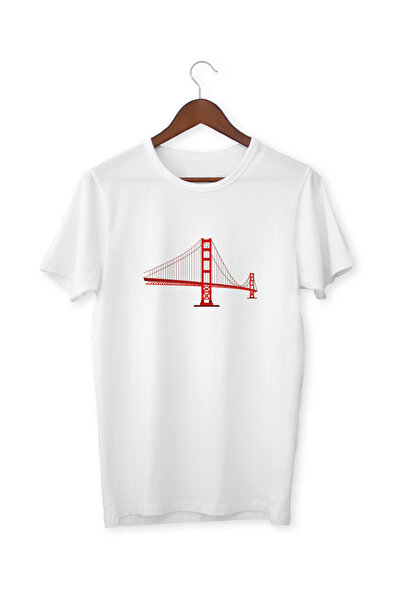 ALPŞAN TİCARET Crveni most Vizual Vizual T-shirt - Deca i odrasli