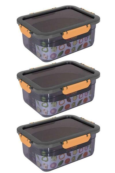 Herevin 3 Pieces 2.2 Lt Lock Food Supply Storage Container
