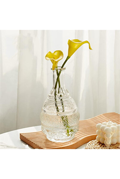Ada Crafts Dekoratif Büyük Dantel Desen Cam Vazo